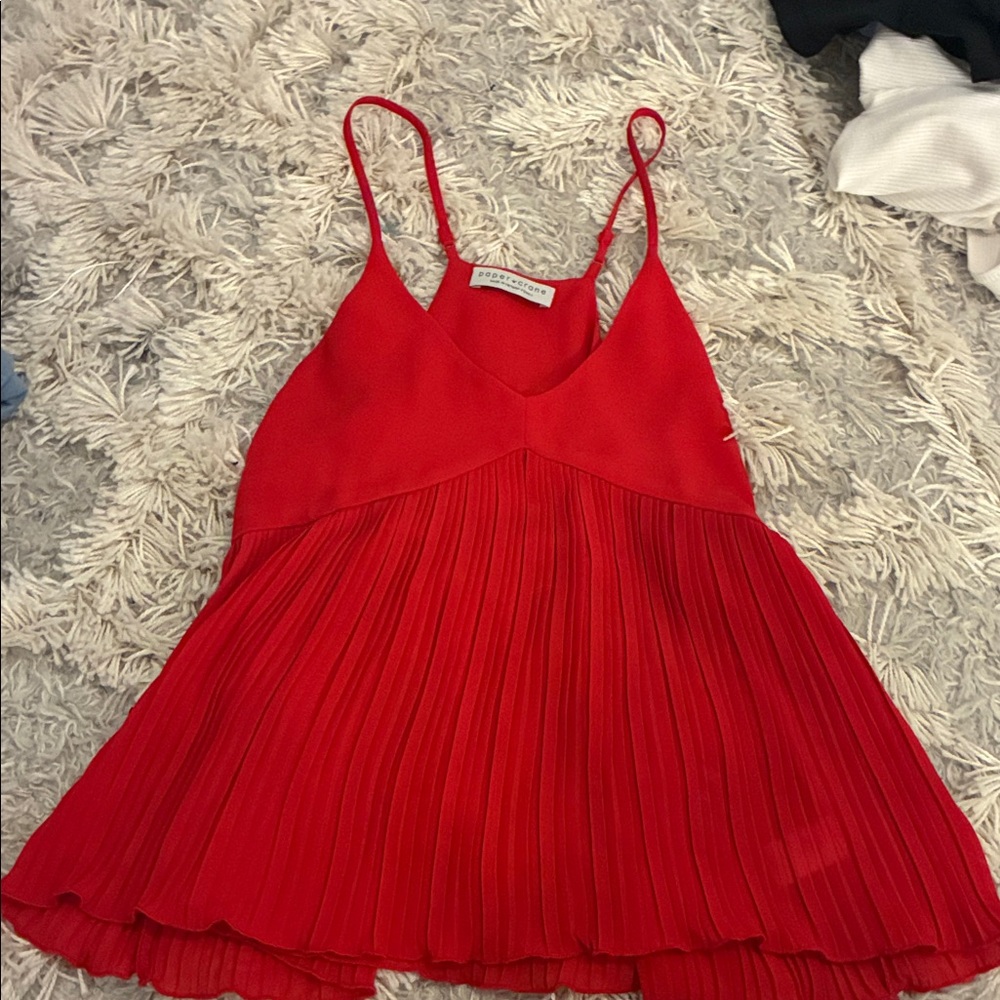 Paper Crane Pleated Spagetti Strap Top